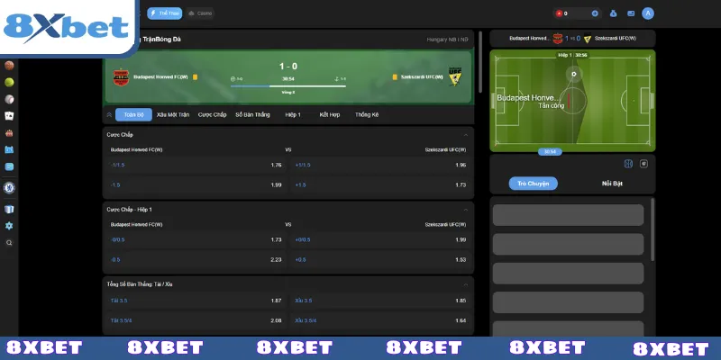 Các tính năng hỗ trợ đỉnh chóp trong sảnh thể thao 8XBET