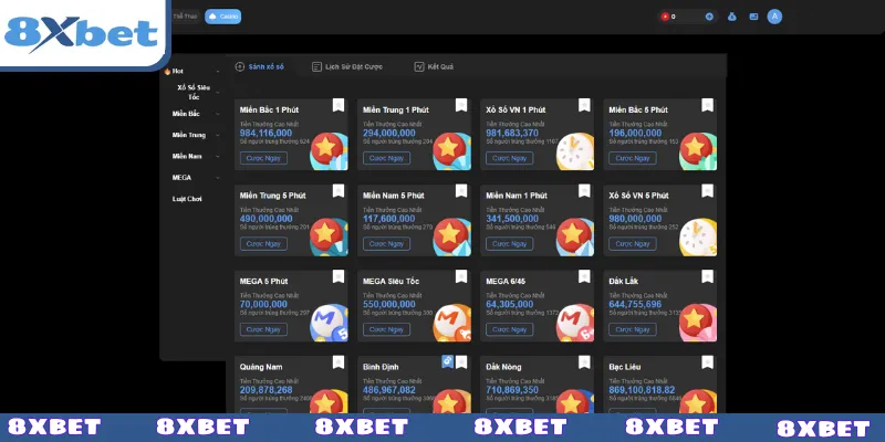 Khám phá các loại hình xổ số hot nhất ở 8XBET